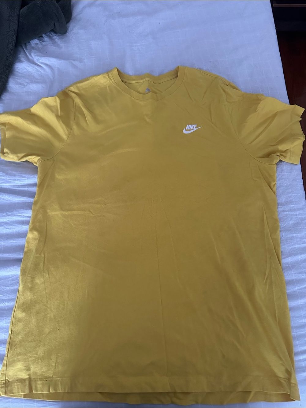 Nike Yellow Crewneck T-Shirt with White Swoosh